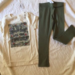 ⭐️NWT✨Girls 5/6 T shirt and 5/6T leggings⭐️